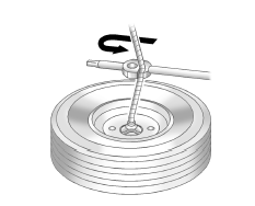 Dépose du pneu de secours et des outils