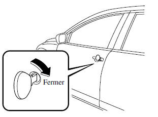 Avec l'interrupteur de commande de la portière du conducteur (Clé avancée)