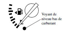 Voyant de niveau bas de carburant