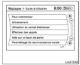 Affichage du guide d'utilisation 