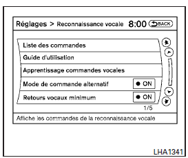 Fonction d'apprentissage des commandes vocales