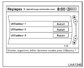 Programmer le système pour l'apprentissage de la voix de l'utilisateur