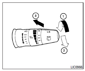 Commande d'essuie-glace et de lave-glace de lunette arrière