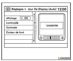 Paramètres de l'affichage