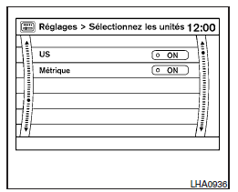 Sélectionnez les unités 