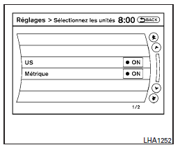 Sélectionnez les unités