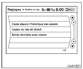 Répertoire du véhicule