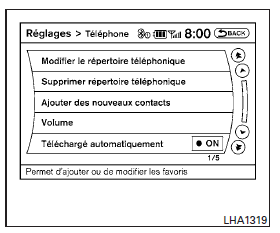 Transfert du répertoire du combiné