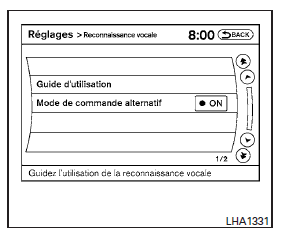 Paramétrage de reconnaissance vocale