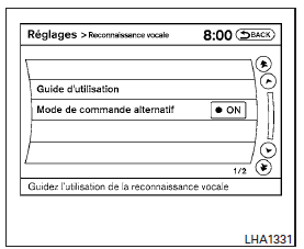 Activation du mode de commande alternatif