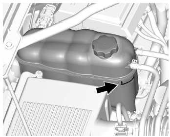 Cadillac Escalade. Vérification du niveau de liquide de refroidissement