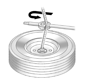 Cadillac Escalade. Dépose du pneu de secours et des outils